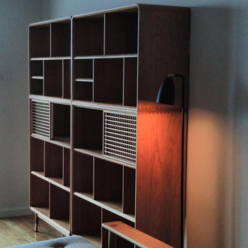 Contemporary Open Back Standard Bookcase Solid Wood Bookshelf with Shelves