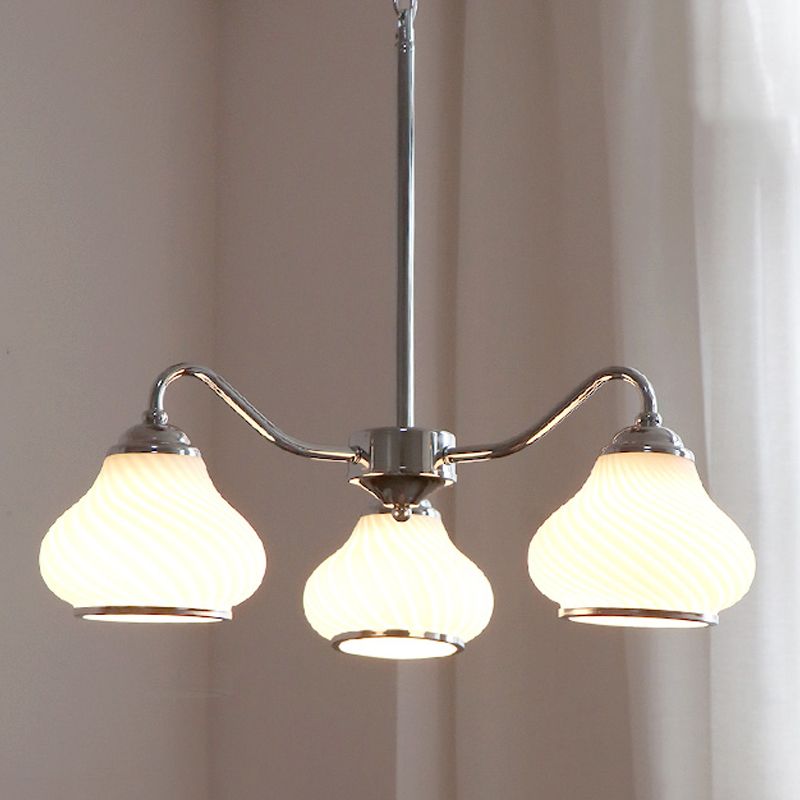Modern Pendant Light Silver Glass Sputnik Ceiling Light for Living Room