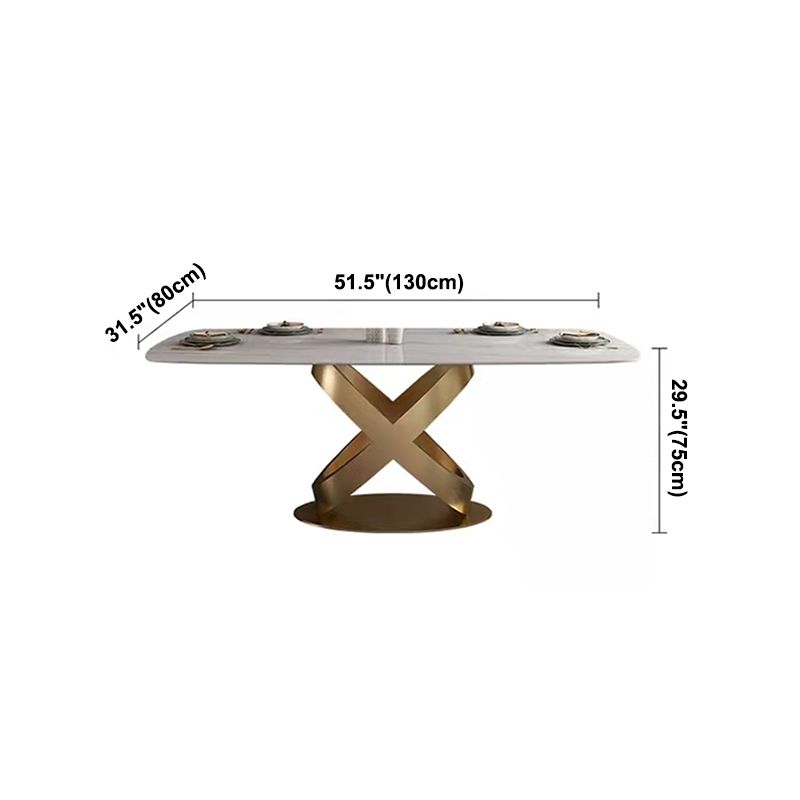 Traditional Luxury Stainless Steel Table Rectangle Dining Table for Home