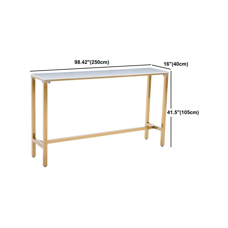 Glam Rectangle Bar Pub Table Set 1/2/5/9 Pieces White and Gold Counter Set