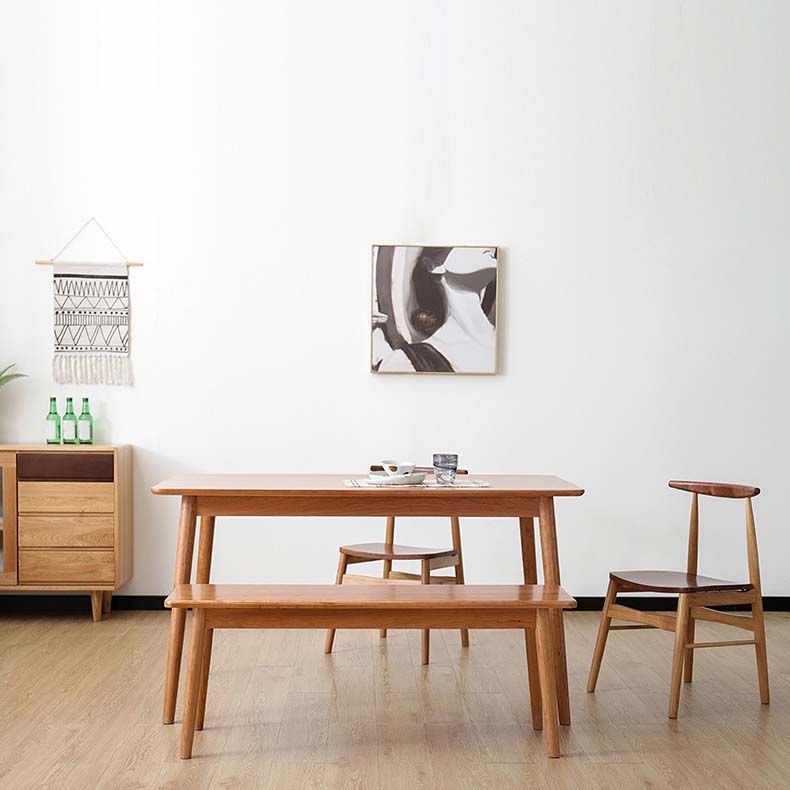 Industrial 4 Legs Dining Table Pine Wood Table for Dining Room