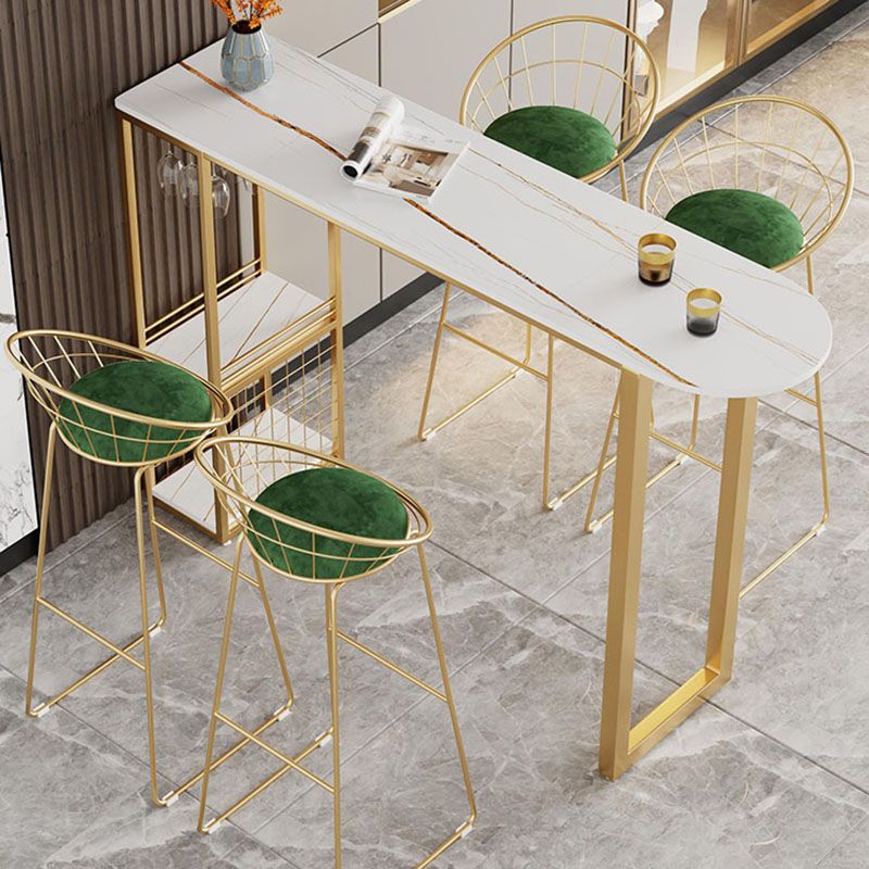 Tavolo da cocktail bar top in pietra tavolo da stoccaggio in metallo in metallo da 42 pollici