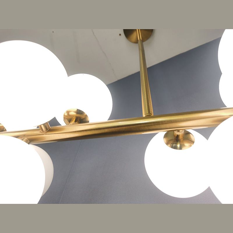 Luce a soffitto sferico dell'isola contemporanea in vetro oro isola a sospensione Luce