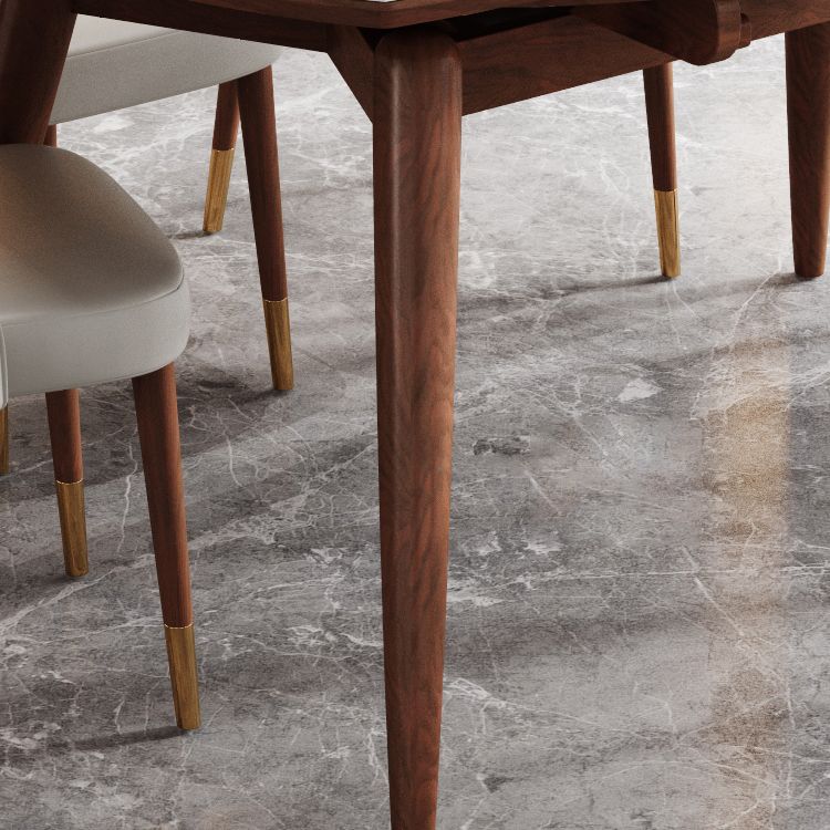 Mesa de comedor redonda de estilo moderno Mesa de comedor de hojas de piedra sinterizada blanca para uso doméstico