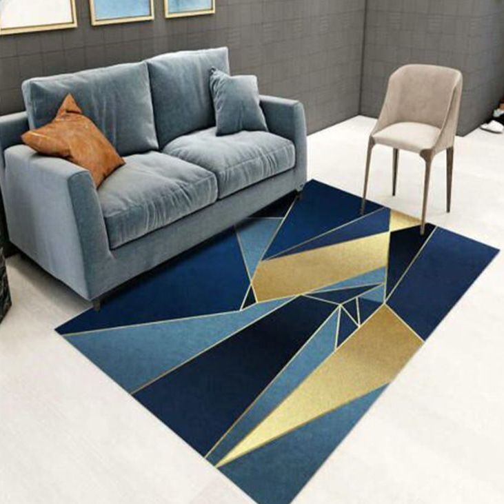 Casual Geometric Rug Pink Polyester Area Carpet Washable Indoor Rug for Home Decoration