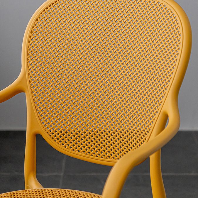 Contemporary Plastic Dining Arm Chair King Louis Back Side Chair