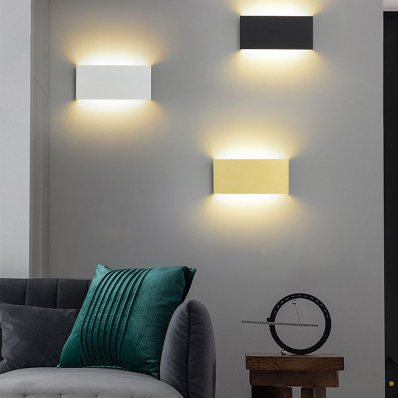 2-Light Rectangular Sconce Light Modern Metal Sconce Light Fixture