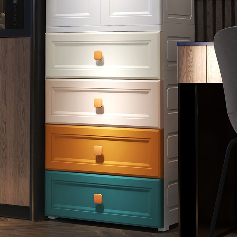 Contemporary Freestanding Wardrobe Plastic Multifunctional Wardrobe