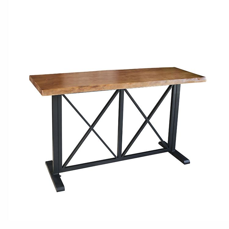 Industrial Bar Table Set 1/5 Pieces Rectangle Pine Wood Counter Table with Stools for Bar