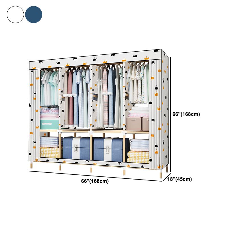 Modern Style Wardrobe Solid Wood 1-Door Wardrobe Closet for Bedroom