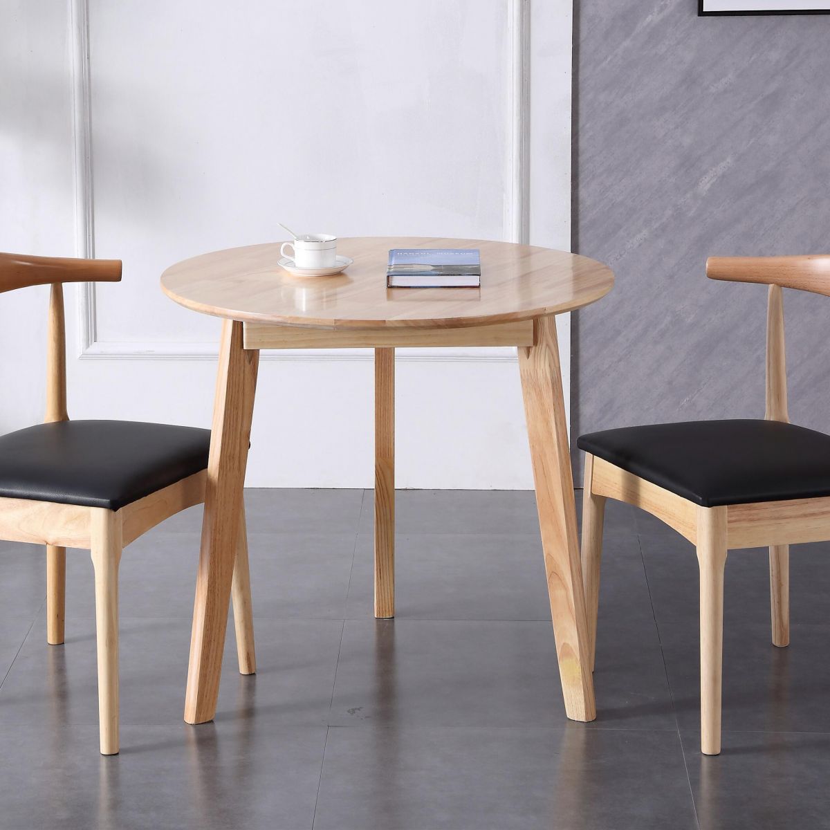 Mesa de comedor de madera maciza de estilo moderno con 3 patas para uso en el hogar