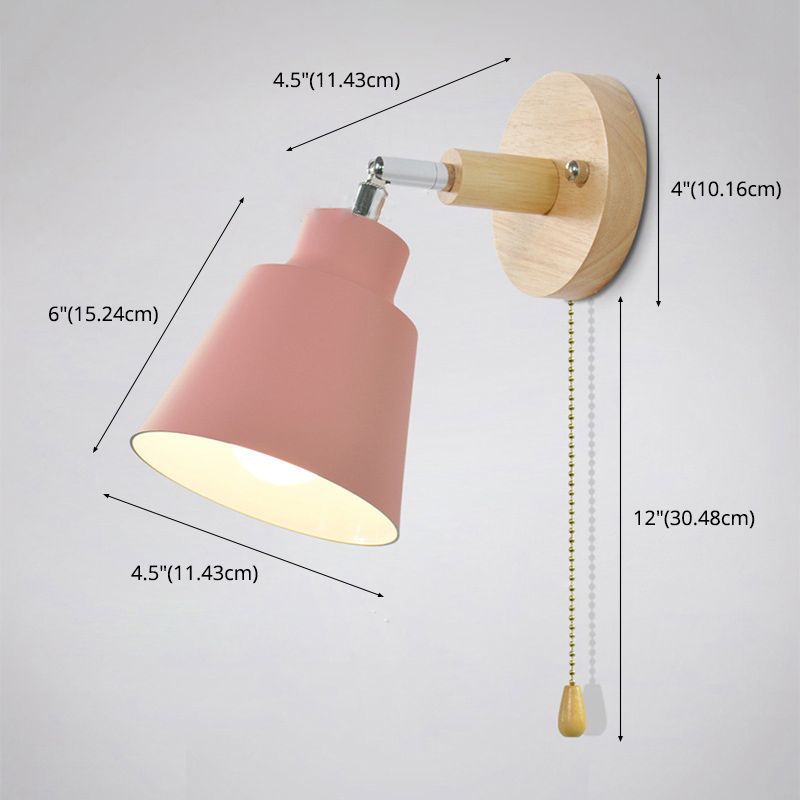 1-Light Unique Shade Wall Sconce Modren Nordic Macarons Style Metal Wall Lighting in White and Green