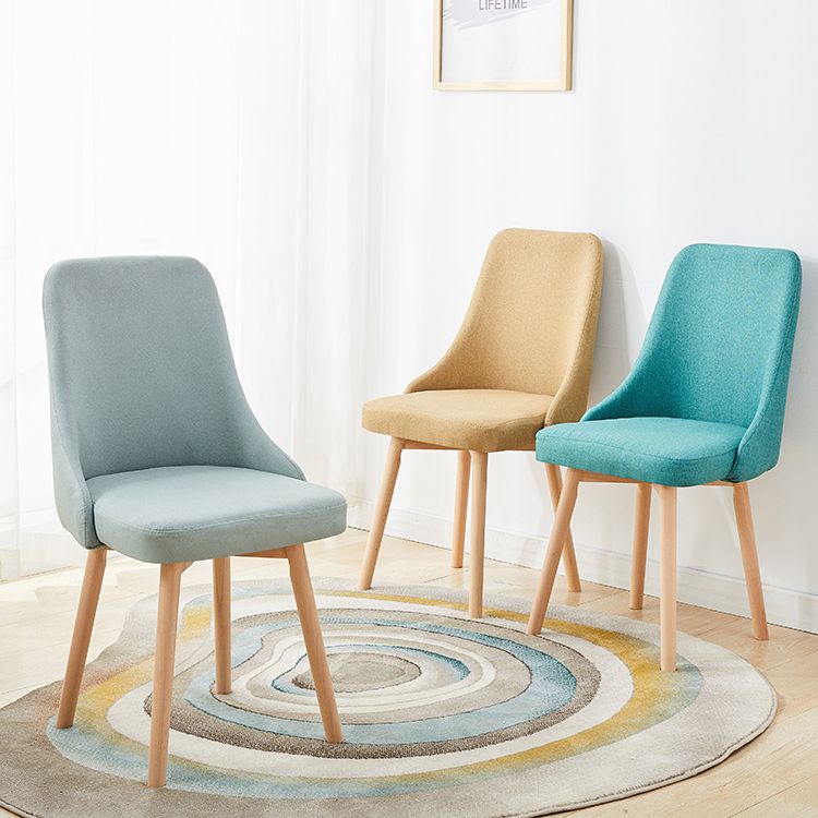 Home Scandinavian Side Chair Swivel Parsons Back Wood Dining Room Chair Set