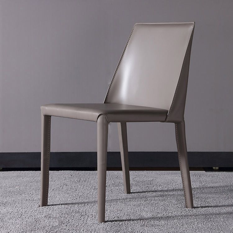 Hedendaagse vaste achterste dinerenstoelen Lederen eetkamerstoelen voor keuken (set van 2)