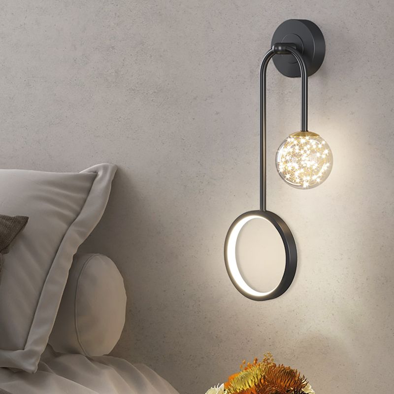 Luces de pared esféricas de estilo moderno 2 luces de montaje de pared ligera