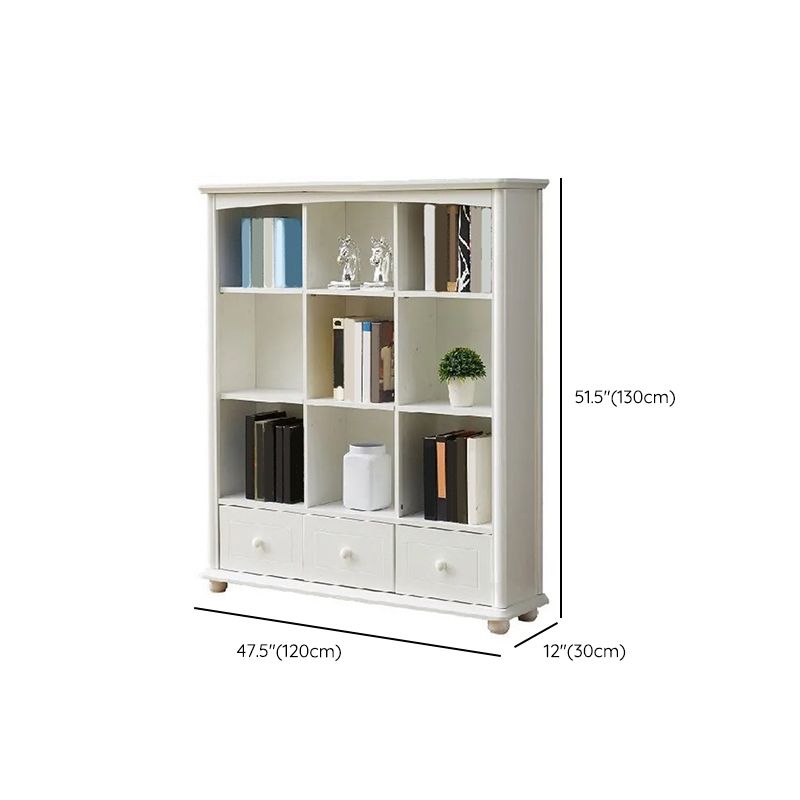 Wooden Closed Back Bookcase Standard Contemporary Bookshelf with Shelves