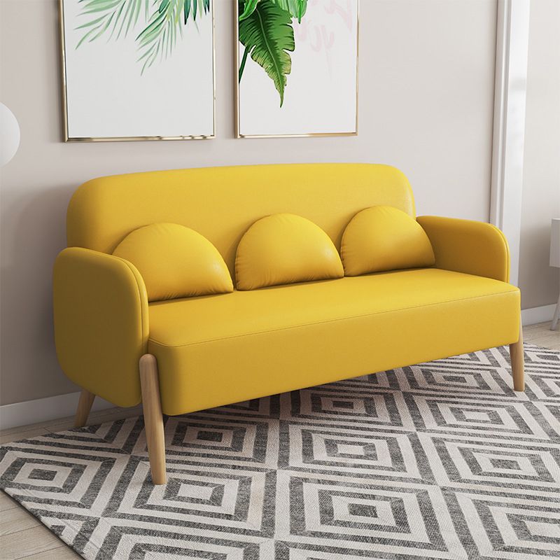 Ultra-Modern 3-seater Sofa with Square Arm and 4 Wooden Legs