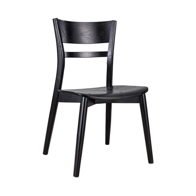 Industrial Home Open Back Chair Matte Finish Wood Dining Chair