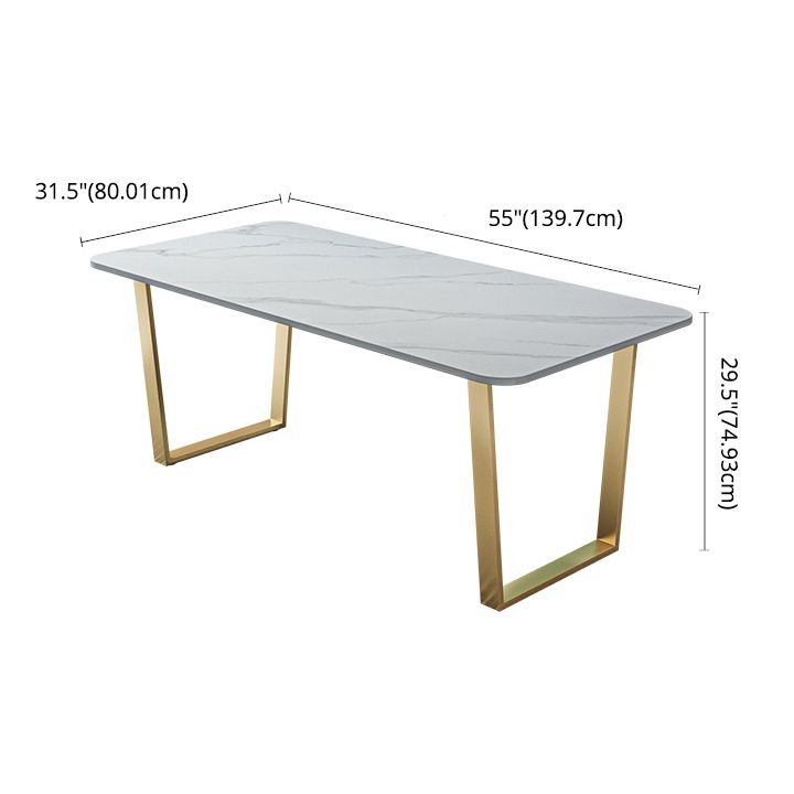 Rectangle Scandinavian Style Dining Room Set Sintered Stone Top Dining Furniture Set