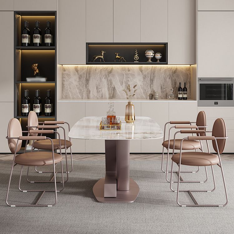 Luxury Sintered Stone Top Dining Set Rectangle 1/4/5/7 Pieces Dining Room Table Set