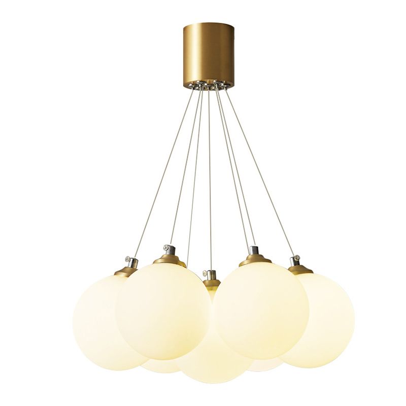 Luz de colgante de globo de cobre en la moderna lámpara colgante de vidrio de vidrio de lujo