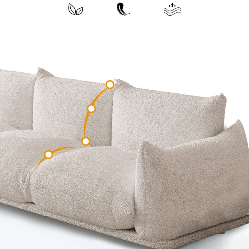 White Pillow Top Arm Sofa Stain Resistant Sewn Pillow Back Sofa