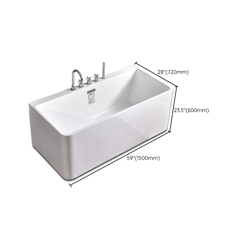 Rectangular Bathtub Soaking Back to Wall Bathtub , 23.62-inch Tall