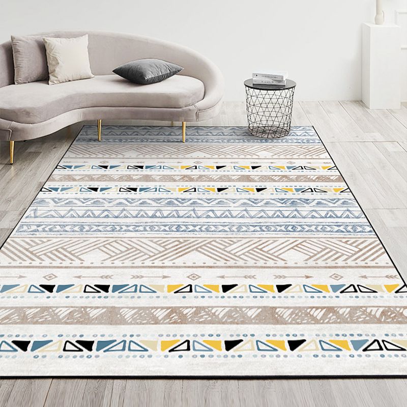 Zuidwestelijke woonkamer vloerkleed multi-kleuren geo-patroon tapijt Anti-slip huisdiervriendelijk wasbaar winderbaar binnenkapper