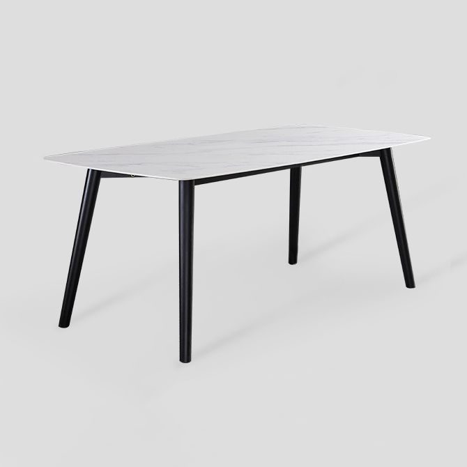 Mesa de comedor industrial rectangular mesa fija con piedra sinterizada