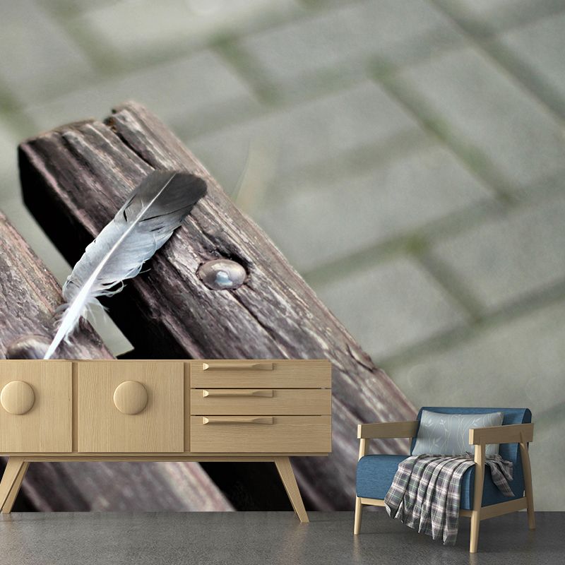 Horizontal Photography Bird Feather Mural Eco-friendly Decorative Wallpaper for Home