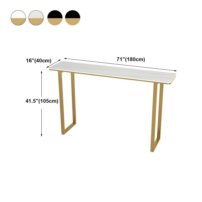 Glam Wood Bar Height Table with Rectangle Table Top Sled Table - 41.3" H
