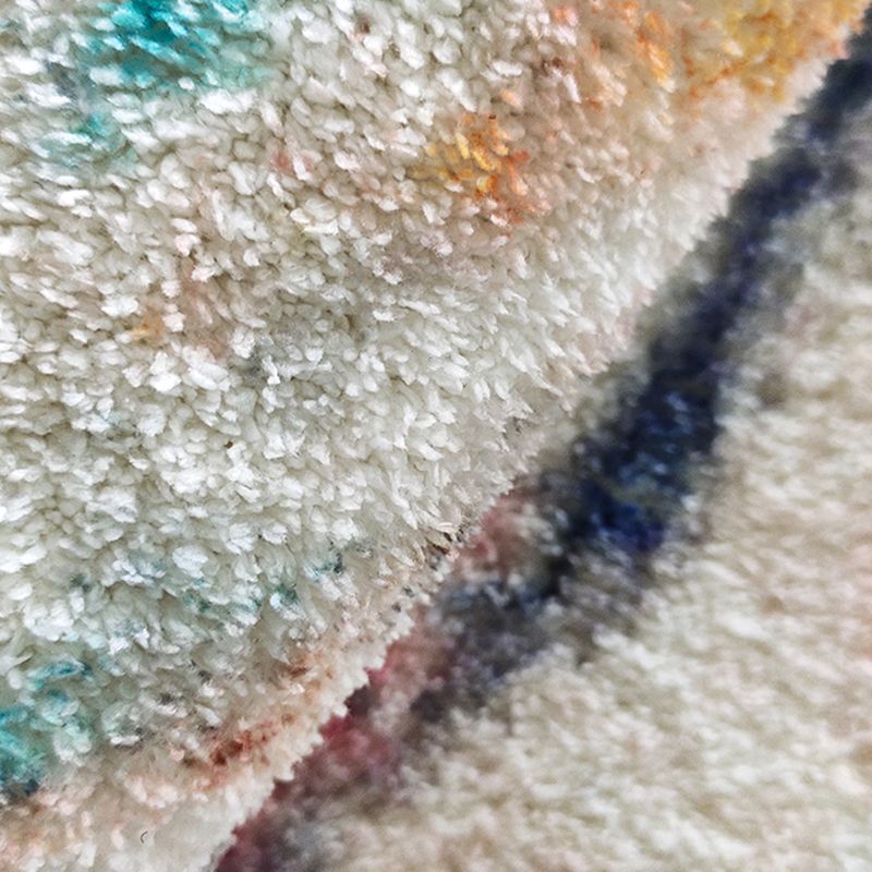 Fancy Modern Area Rug Beige Tie-Dye Pattern Polyester Area Carpet Non-Slip Rug for Living Room