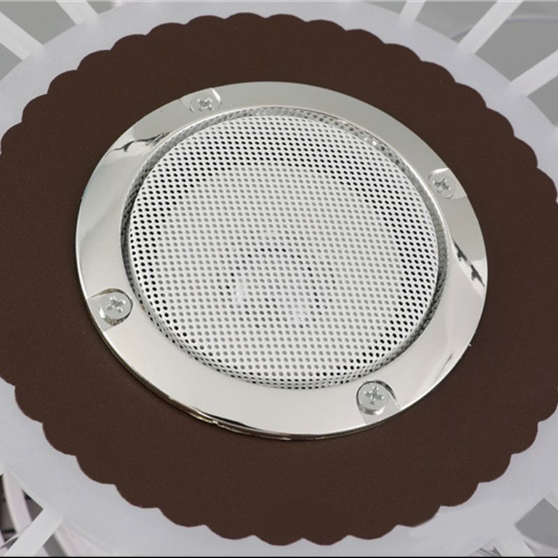 Light Acrilico della ventola per altoparlanti Bluetooth rotondo minimalista della camera da letto acrilico semifulò lampada montata