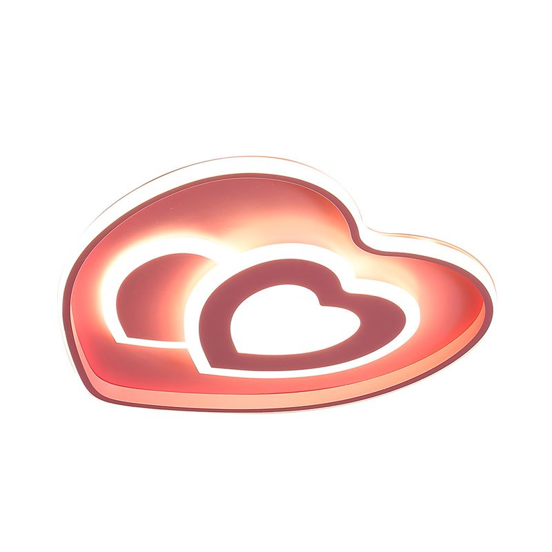 Illuminazione da incasso a soffitto a forma di cuore amorevole in stile nordico acrilico con finitura blu/rosa LED