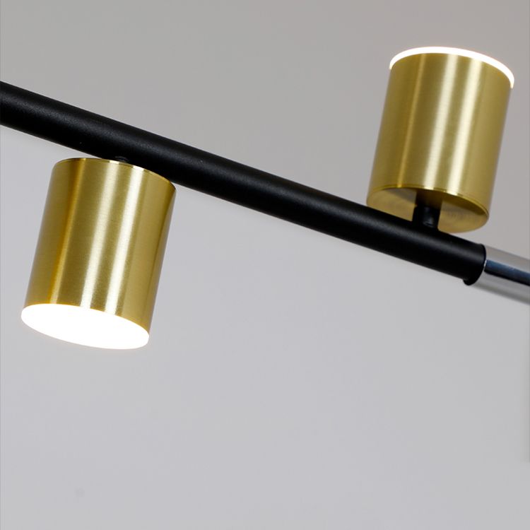 Modern Metal Track Lamp Multi-Head Restaurant Island Lighting Fixtures with Acrylic Shade