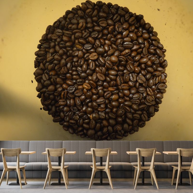 Aromatic Coffee Beans Mural Photography Wall Covering for Coffee Shop, Waterproofing