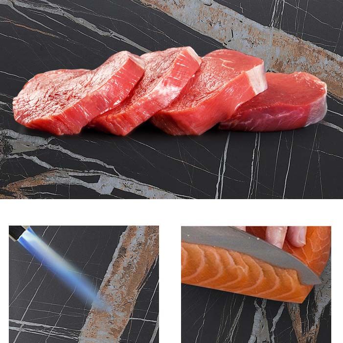 Industrial Dining Table Sintered Stone Rectangle Dining Table for Kitchen