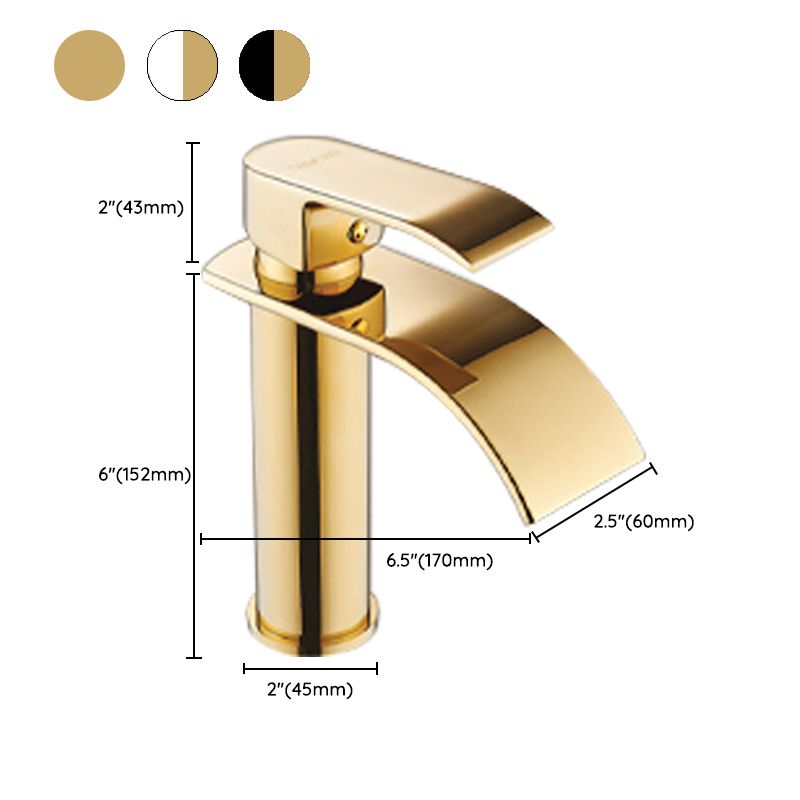 Single Hole Basin Faucet Waterfall Spout Sink Faucet Lever Handle Bathroom Faucet