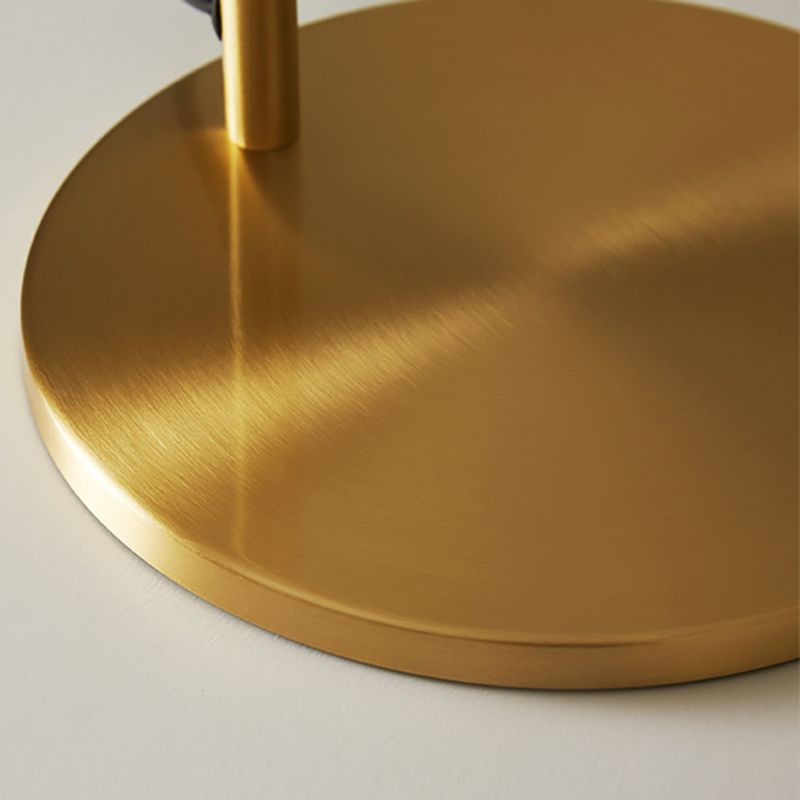 Lampada da tavolo ad arco in ottone stile moderno 1 luce da tavolo in oro per camera da letto