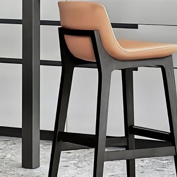 Scandinavian Indoor Solid Wood Bar Stool Upholstered Bar Stool