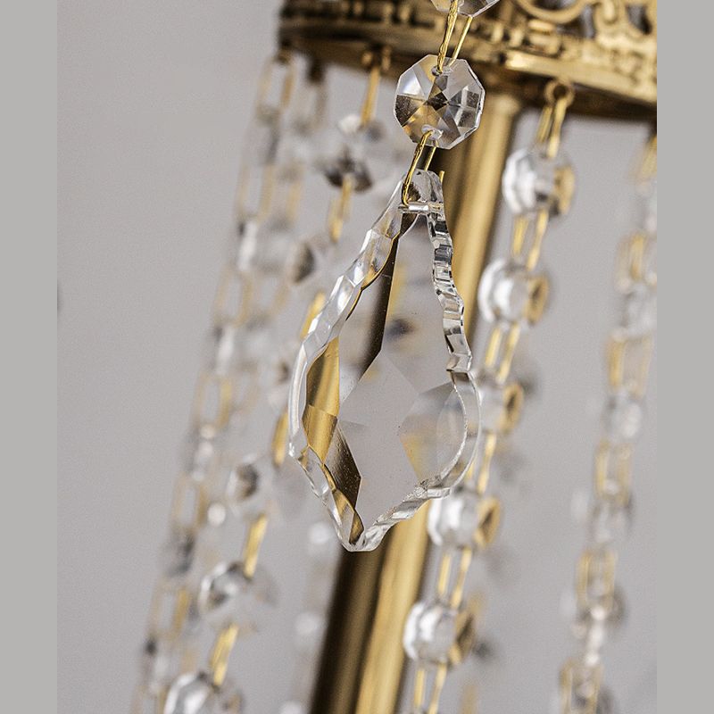 Lustre suspendu en métal post-moderne 5 lustre de plafond de bougie en or clair pour chambre à coucher