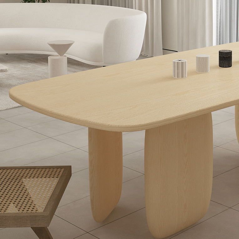 Modern Style Dining Set 1/4/5 Pieces Rectangle Pine Wood Dining Table for Kitchen