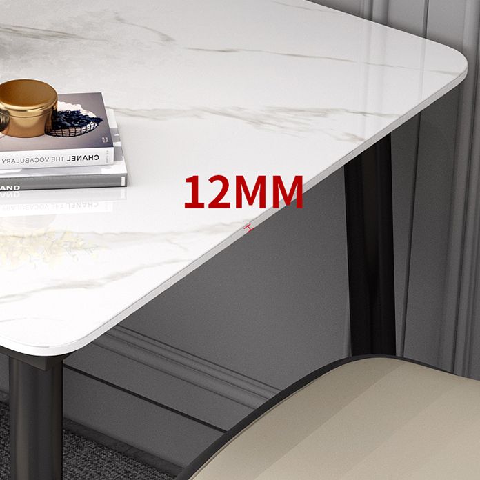 Industrial Square Shape Standard Dining Table Sintered Stone Top Dining Table for Kitchen