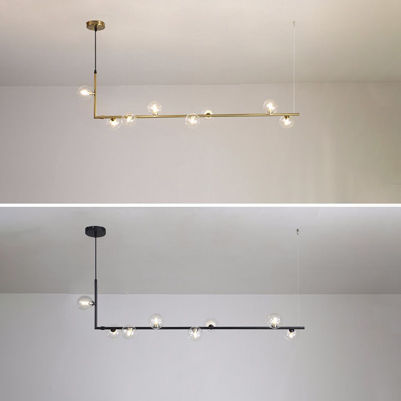 Globe Glass Island Pendant Light Minimalist Style Island Ceiling Light for Dinning Room