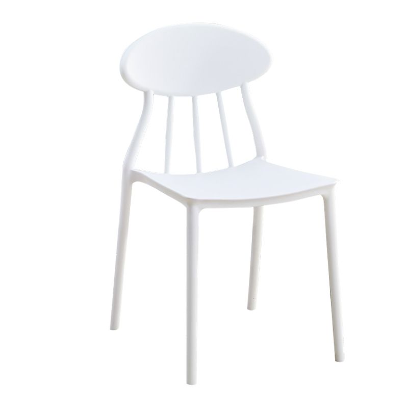 Modern Conference Room Plastic Side Chair Matte Finish Open Back Dining Chair