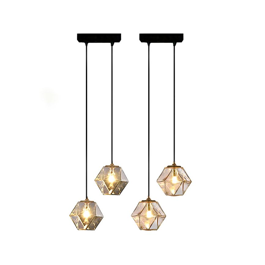 Verre géométrique suspendue Lumière Créative 1 Livrage léger Pendant le suspension moderne