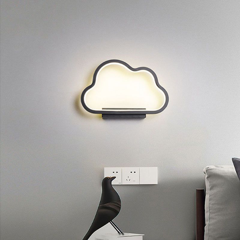 Single Contemporary Black/White Wall Mounted Sconce Metal Wall Light