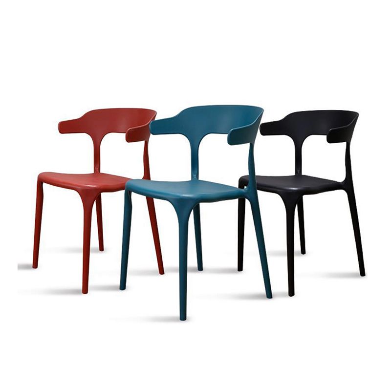 Modern Style Dining Chair Plastic Open Back Arm Chair for Living Room