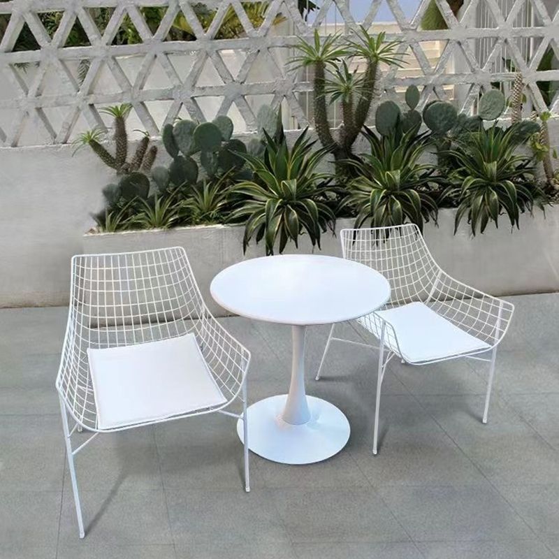 1/3/4/5 Pieces Patio Dining Table Set Modern Metal Bistro Table Set