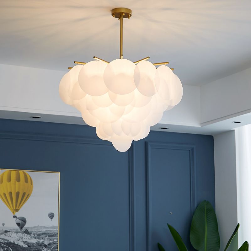 Simple Chandelier Lighting Fixture Modern Pendant Light with Acrylic Shade for Bedroom